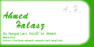 ahmed halasz business card